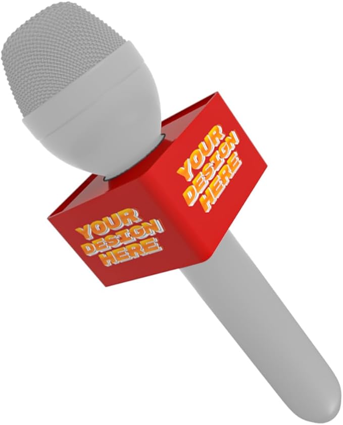 Custom Microphone Logo Box Compatible with RE50/B mic Personalize Omnidirectional Dynamic Microphone Flag (Red Square)