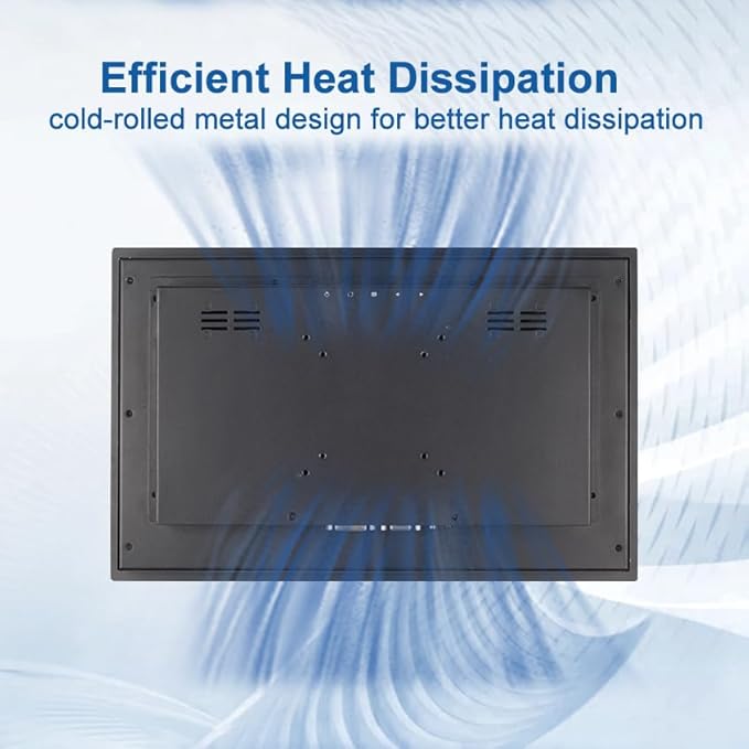 15.6 Inch Industrial 10-Point Touch Monitor Open Frame HDMI/VGA/DVI Interface Built-in Speakers Capacitive Touch Screen Technology Metal Frame (Touchscreen 15.6)