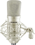XLR Condenser Microphone Recording Microphone for PC Computer Home Studio Cardioid Podcast Mic Kit for Streaming ASMR YouTube Voice-Over Gaming Vocal (Silver)