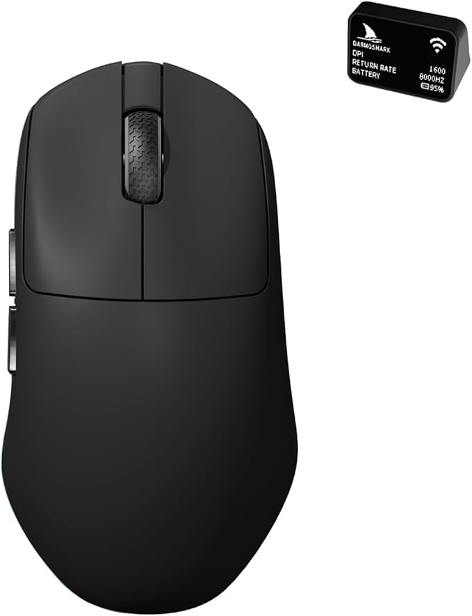Darmoshark N7MAX Wireless Gaming MouseTri-Mode 8K/USB-C/BluetoothUp to 30000DPIPAW3950 Optical Sensor Lightweight 49g5 programmable ButtonComputer Mouse for LaptopPCMac(Black)