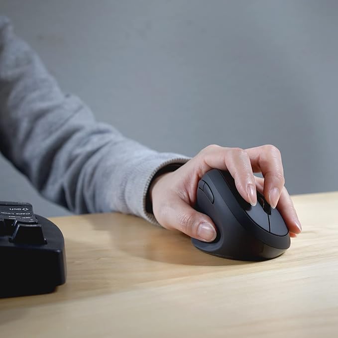 Perixx Perimice-719L Left Handed Wireless Vertical Mouse Portable Size for Laptops Computer 3 Level DPI (Pack of 2)