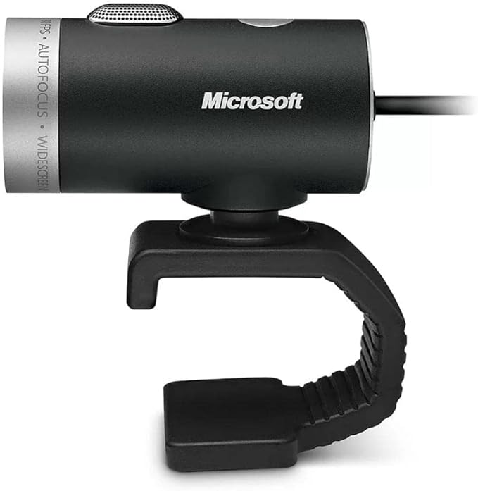 Microsoft LifeCam CinemaWebcam with built-in noise cancelling Microphone Light Correction USB Connectivity for video calling on Microsoft Teams/Zoom compatible with Windows 8/10/11/ Mac