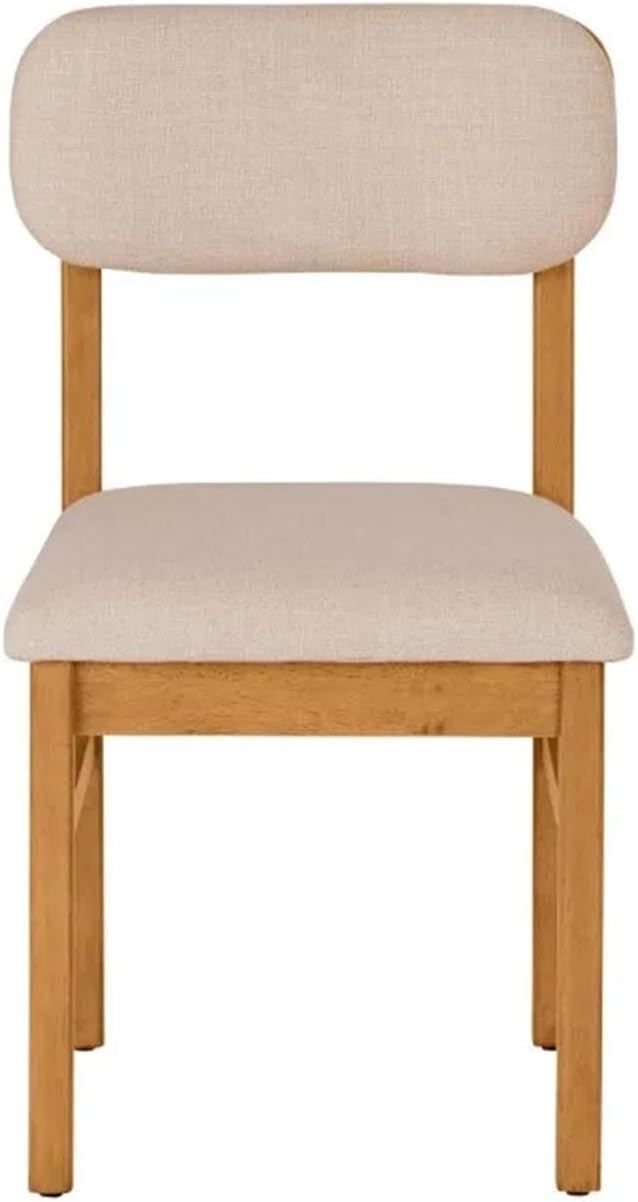 Adjustable Office Computer Chair with Armrest 1pcs Curved Backrest Solid Rubberwood Frame Dining Chairs Cream and OliveGreen Color(Cream)