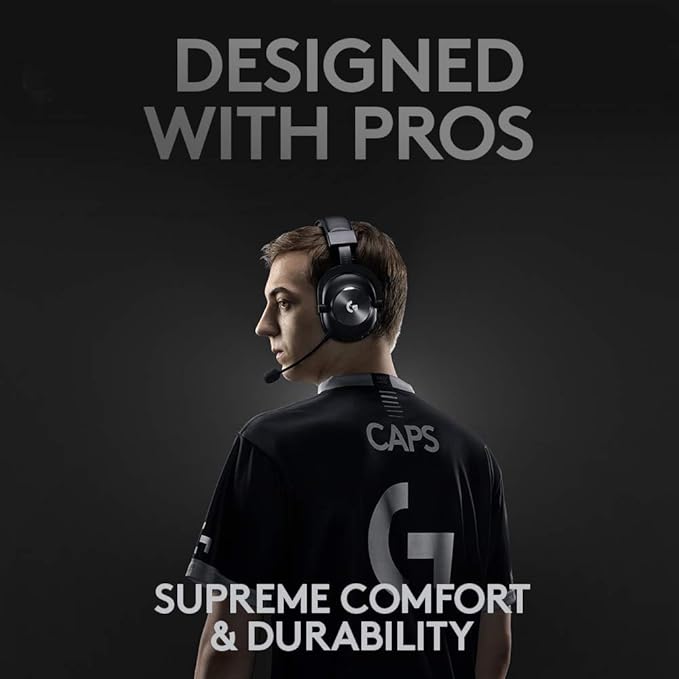 Logitech G PRO X Wireless Lightspeed Gaming Headset with Blue VO!CE Mic Filter Tech 50 mm PRO-G Drivers and DTS Headphone:X 2.0 Surround Sound 20+ Hour Battery Life - Black