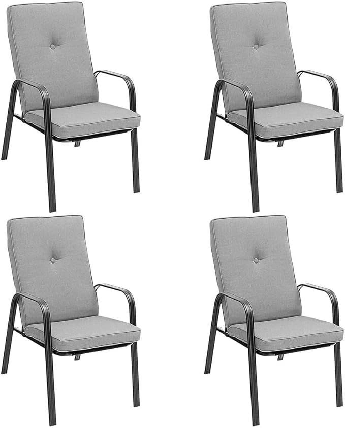 Office Chair Gaming Chair Computer Chair Set of 4 Stackable Patio Dining Chairs High Back Cushions