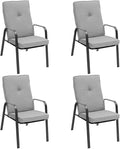 Office Chair Gaming Chair Computer Chair Set of 4 Stackable Patio Dining Chairs High Back Cushions