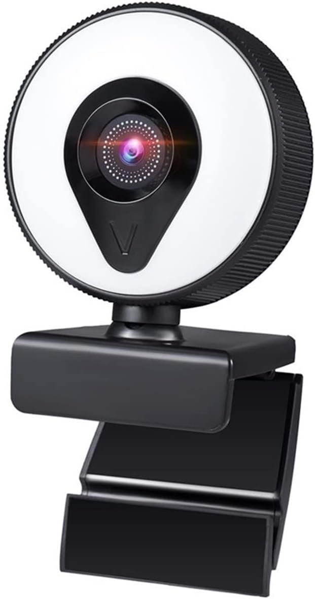 Web Camera Webcam 4K 2K 1080P with Microphone Auto Focus Web Camera 3 Grades Ring Light Beautify Lighting Video for Live Broadcast Web Cam for Gaming Video Calling Recording (Color : 1080P)