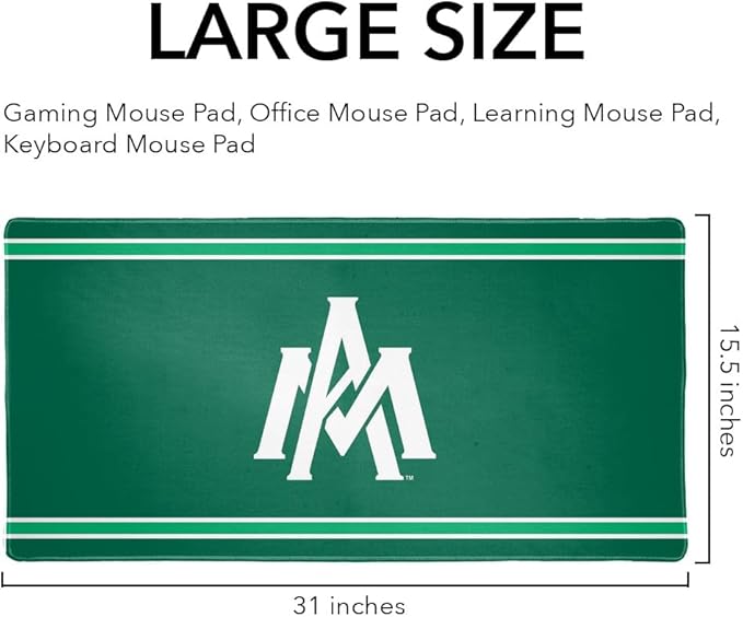 University of Arkansas at Monticello Bull Weevil Primary Logo Stripes Large Gaming Mouse Pad Desk Mat with Stitched Edges Non-Slip Base for Gamer Home and Office 31.5 x 15.7