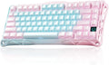 GravaStar Mercury K1 Lite 75% Gaming Keyboard 2.4GHz/BT/Wired Tri-Mode Wireless Keyboard Gasket Hot Swappable Mechanical Keyboard Pre-lubed Linear Switches Jelly Keycaps RGB Backlit (Aurora Mist)