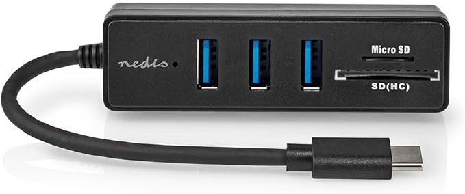 Nedis USB Hub | 1x USB-C™ | 3X USB A Female | 5-Port Port(s) | USB 3.2 Gen 1 | Power Supply via USB | 5 Gbps | SD &amp MicroSD