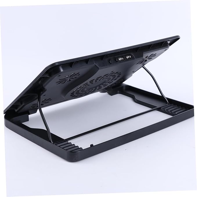 USB Laptop Cooling Stand 5 Fans Cooler Adjustable Angle Anti-Skid Laptop Cooling Device with Heatsink Base for Gaming and Office Use
