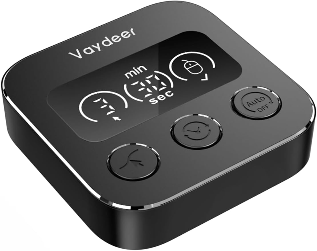 Vaydeer Smart Mouse Jiggler X3 Plus Undetectable Mouse Mover by IT Auto Running When AFK Auto Stop When Mouse in use Plug and Play with LED Display 3 Tracks Undetectable Mouse Shaker Wiggler