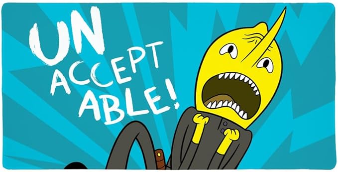 Adventure Time Lemongrab Unacceptable Large Gaming Mouse Pad Desk Mat with Stitched Edges Non-Slip Base for Gamer Home and Office 31.5 x 15.7