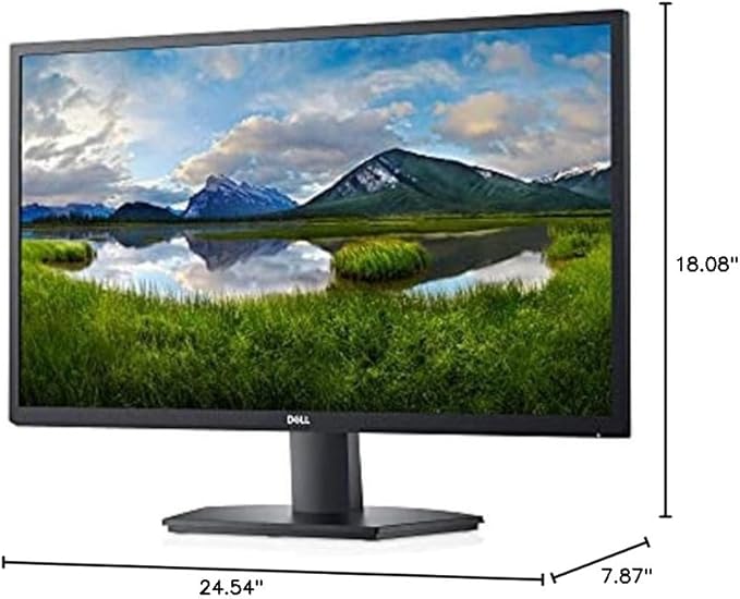 Dell SE2722H Monitor - 27-inch Full HD (1920 x 1080) 60Hz 8ms Display HDMI/VGA Connectivity AMD FreeSync Technology Tilt Adjustability - Black