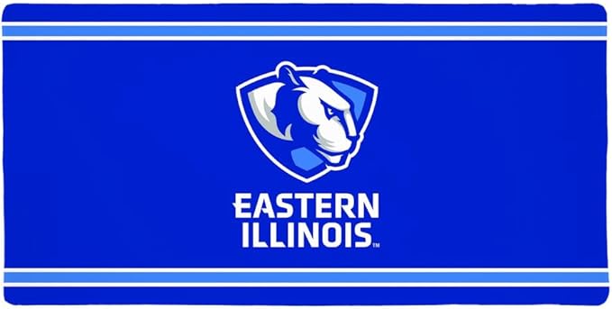 Eastern Illinois University EIU Panthers Primary Logo Stripes Large Gaming Mouse Pad Desk Mat with Stitched Edges Non-Slip Base for Gamer Home and Office 31.5 x 15.7