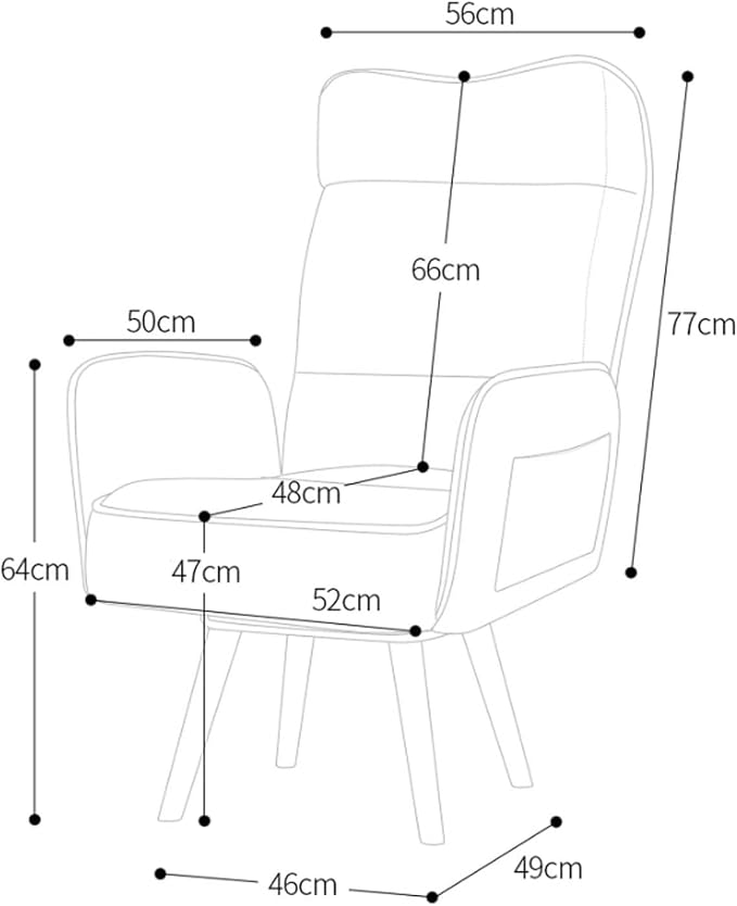 Gaming Chair 360-degree Swivel Home Office Chair High Back Recliner Office Chair with Padding Armrest and Adjustable Headrest for Bedroom (Size : 47cm)