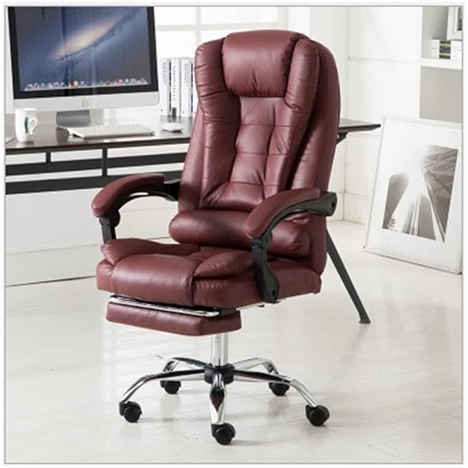 Ergonomic Executive Office Chair with PU Leather High Back 360° Swivel Adjustable Height &amp Silent PU Casters
