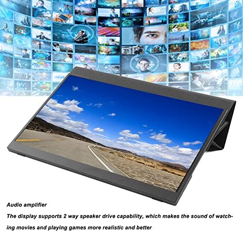 KIMISS 17.3in Portable Monitor Monitor Type C Monitor for Mobile Phone Computer Electronic Sports Expansion Screen PM 1731M 100‑240V