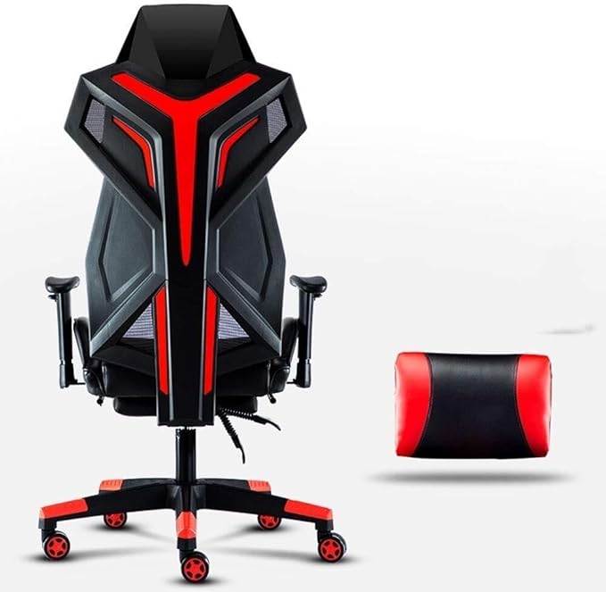 Ergonomic Gaming Office Chair PU Leather High Back Computer Chair with Lumbar Support &amp Headrest Red