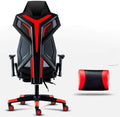 Ergonomic Gaming Office Chair PU Leather High Back Computer Chair with Lumbar Support &amp Headrest Red