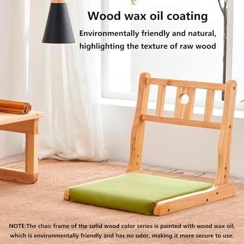 ELEFOCUS Folding Tatami Chair with Backrest Living Room Chair Floor Seat Portable Japanese Legless Chair Bay Window Backrest(G)