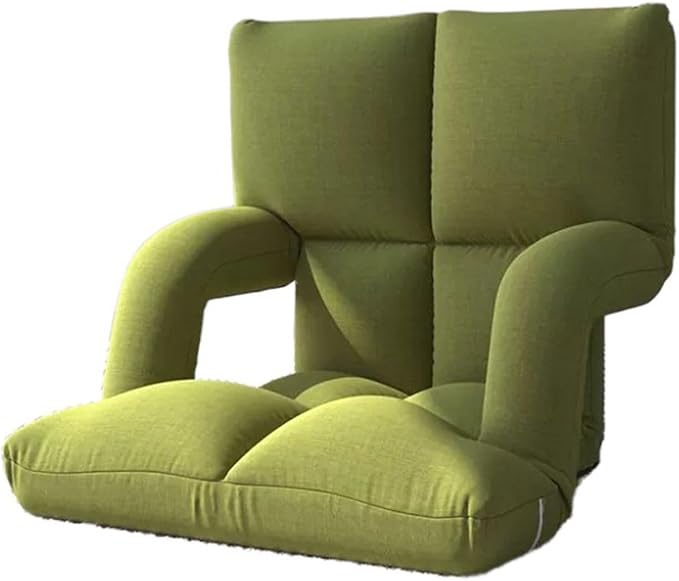Aimeryup Armrest Sofa Legless Chair Metal 6-Speed Adjustable Height Foldable Fabric Cushion Living Room Bedroom(Size:55X47X50CMColor:F)
