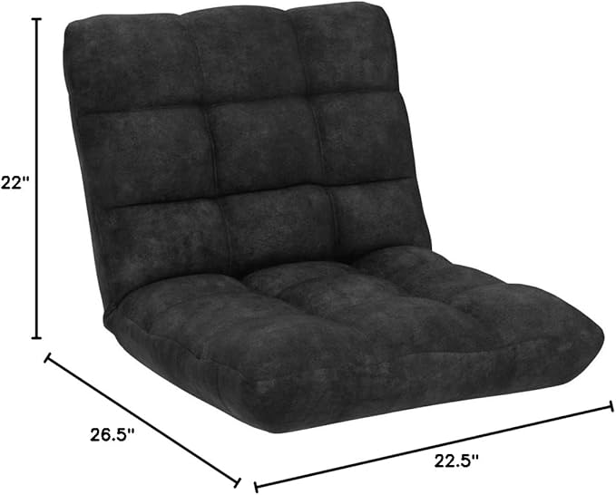 BestComfort Floor Chair with Back Support Floor Gaming Chairs w/ 14 Adjustable Position Padded Sleeper Bed Folding Floor Seating for Living Room Reading Watching TV Meditation for Adults &amp K