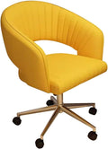 YCKEGEW Recliner Chair Home Office Desk Chairs Game Computer Chair Hollow Backrest Work Chair with WheelsLift Swivel Seat Chair Bedroom Chair(Yellow)