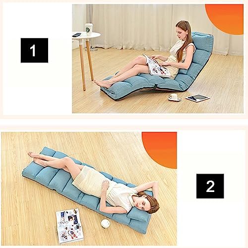 Floor Chairs with Pillow for AdultsFloor Gaming Chair with 3 Position Adjustable Head、Back and Knee SupportNo Assembly Folding Lazy Sofa Chair for GamingSleepingReading