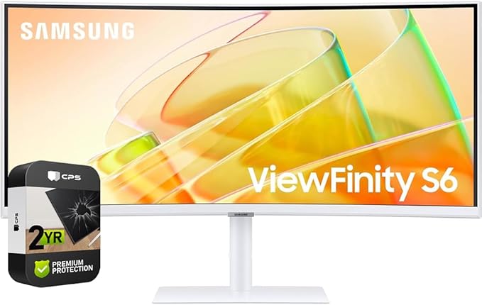 Samsung LS34C650TANXGO 34 inch ViewFinity S65TC Ultra-WQHD 100Hz AMD FreeSync HDR10 Curved Monitor (Renewed) Bundle with 2 YR CPS Enhanced Protection Pack