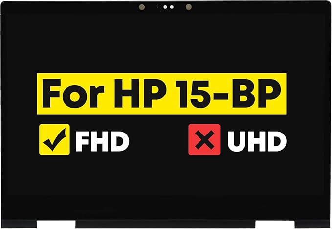 15.6 Assembly for HP Envy x360 15M-BP 15-BP 15M-BQ 15-BQ 15-bp000 15-bp100 15m-bp000 15m-bp100 15m-bp1xx 15M-BP011DX 15M-BP012DX 15M-BP112DX 15-BP143CL 925736-001 LCD Touch Screen Replacement 1080P