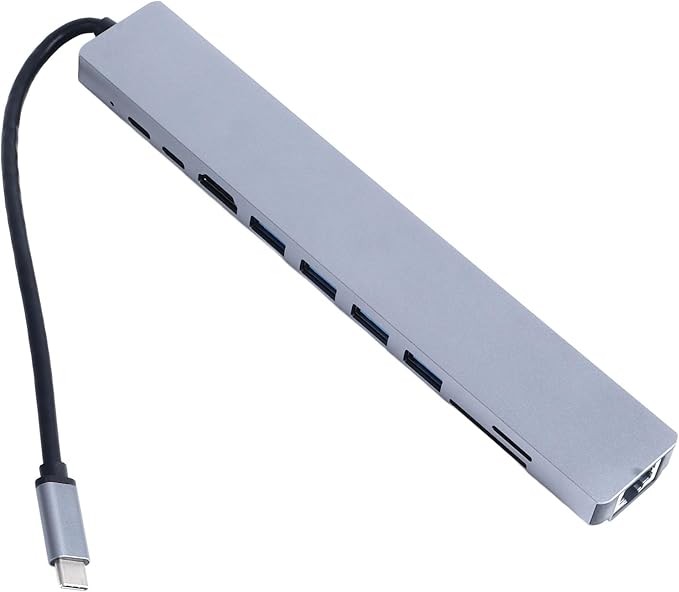 USB C Docking Station Multiport Aluminum Alloy Hub 100W Fast Charging PD 3.0 4K HDMI USB C Dock with Ethernet Port High Speed Data Transfer for Laptop Pro Air