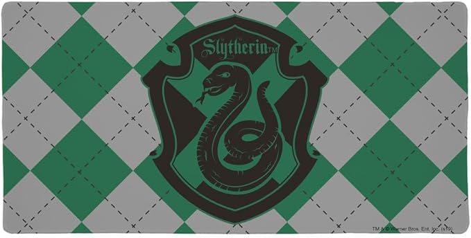 Harry Potter Slytherin Plaid Sigil Large Gaming Mouse Pad Desk Mat with Stitched Edges Non-Slip Base for Gamer Home and Office 31.5 x 15.7