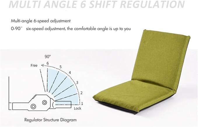 GarveeHome Adjustable Floor Chair 6-Position Folding Padded Gaming Sofa Chair Cushioned Back Support Lazy Sofa for Reading Meditation Games