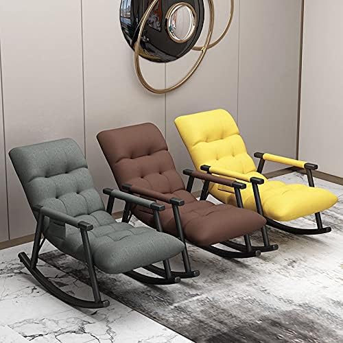 Office Chair Gaming Chair Computer Chair Rocking Chair Nordic Home Single Recliner Casual Lounger Living Room Deckchair Bedroom Balcony Rocking Chair Sofa Lazy Chair (Color : Natural)