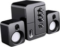 TEHAUX USB Computer Speaker 3D Surround Sound Desktop Laptop Voice Box Portable Office Loudspeaker Black