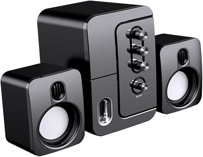 TEHAUX USB Computer Speaker 3D Surround Sound Desktop Laptop Voice Box Portable Office Loudspeaker Black