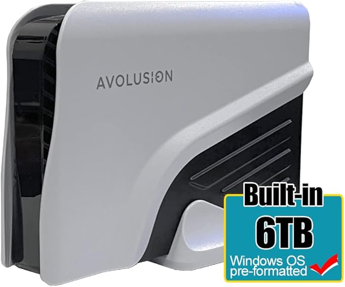 Avolusion PRO-Z Series 6TB USB 3.0 External Hard Drive for WindowsOS Desktop PC/Laptop (White) (Renewed)