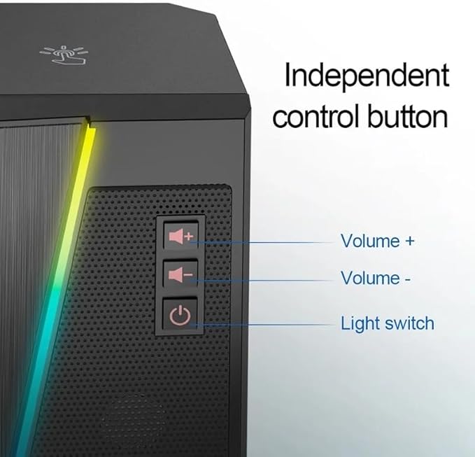3.5mm Stereo Surround Music RGB Speakers Sound Bar for Computer 2.0 PC Home Notebook TV Loudspeakers