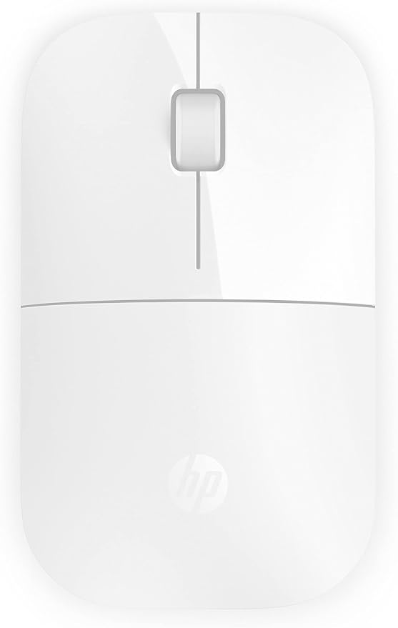 HP Z3700 Wireless Mouse White Slim Multi-OS &amp Device Compatibility 2.4 GHZ Connectivity Multi-Surface Technology Blue LED 1200 dpi Optical Sensor Up to 16 Months Battery Life