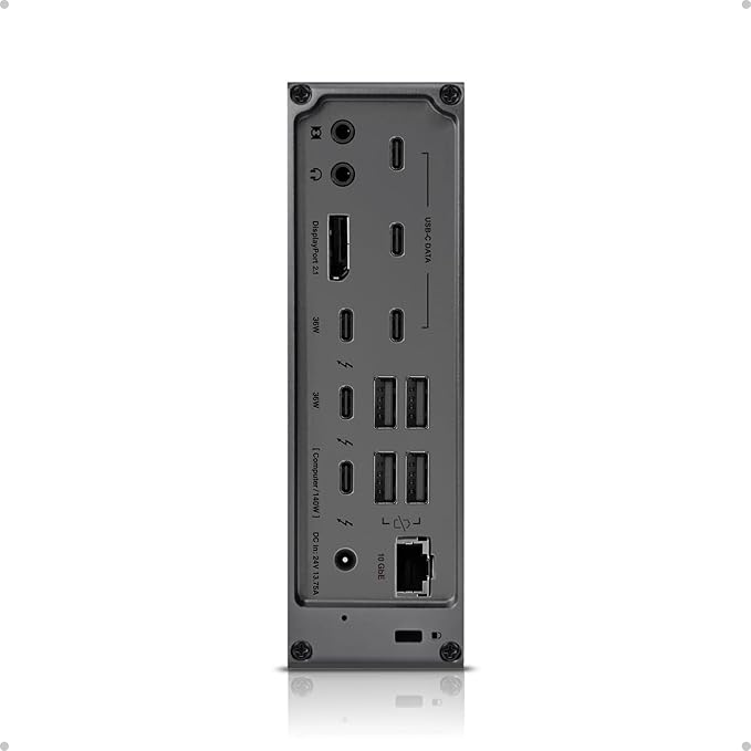 CalDigit TS5 Plus - Thunderbolt 5 Dock - 20 Port10GbE 140W Dedicated Host Charging Thunderbolt 5 x3 USB 10Gb/s x10 Dual USB Controllers Up to Dual 8K 60Hz Displays 1.0m Braided Cable 330W PSU