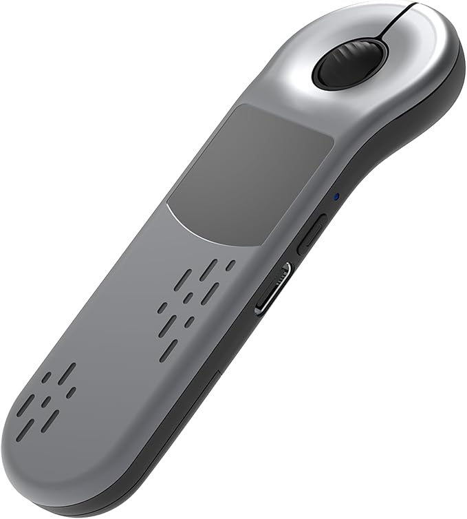 Air Mouse Bluetooth Rechargeable Presenter with Touchpad Remote Control for PowerPoint/Keynote/TikTok/Camera/Kindle App Applicable for PC/iOS/Android (Silver)