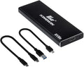 Kingwin M.2 SSD NVMe External Enclosure 10Gbps USB 3.1 Gen 2 M-Key to USB C Solid State Drive Adapter PCIe USB 3.0 USB C Cables Fit Size 2230/2242/2260/2280 Aluminum KM-U3NGFF-NVE