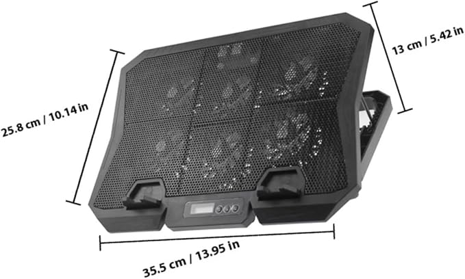 Laptop Cooling Pad 15.6-inch Quiet Fan Cooling Stand Adjustable Speed with Blue LED for Laptops and Heat Dissipation