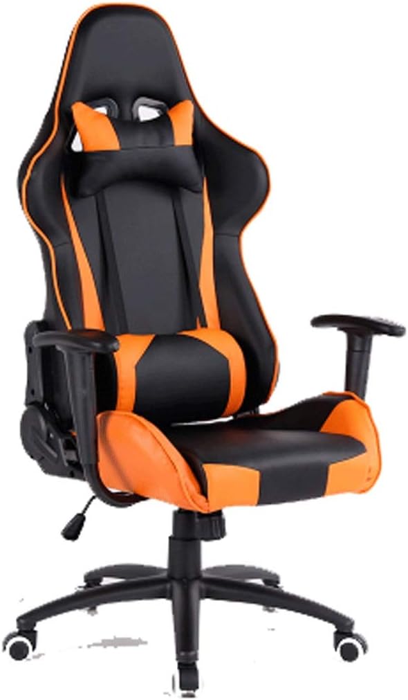 YYDS Chair Racing Style Gaming Chair Executive Ergonomic Swivel Chair with Headrest and Lumbar Pillow Lifting Handrail Esports Chair Ergonomically (Color : Orange Size : Nylon feet)