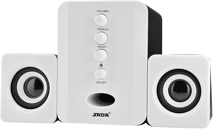 Bewinner SADA D-202 Mini USB 2.1 Wired Combination Speaker Bass Music Subwoofer for Desktop Laptop Notebook Tablet PC Smart Phone (White)