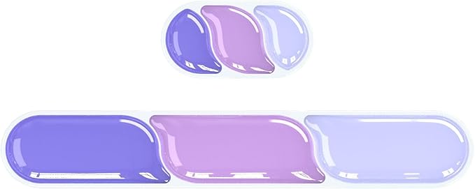 Gel Keyboard Wrist Rest Pad Set Ergonomic Keyboard Mouse Wrist Support for Typing Pain Relief Upgrade Wrist Rest Support Pad Purple Color Block