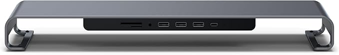 Satechi USB C Hub Monitor Stand for Desk with USB-C Data Port 3 USB 3.0 Ports Micro/SD Card Readers Audio Jack Computer Monitor Stand for Desktop Computers Monitors and Laptops