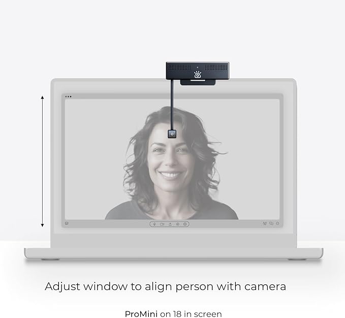 ProMini 4K HD Eye Contact Webcam for Laptops and Small Screens with Noise Cancelling Mics USB Computer Camera for Mac &amp PC Works with Zoom Teams Meet Streaming and Video Calls