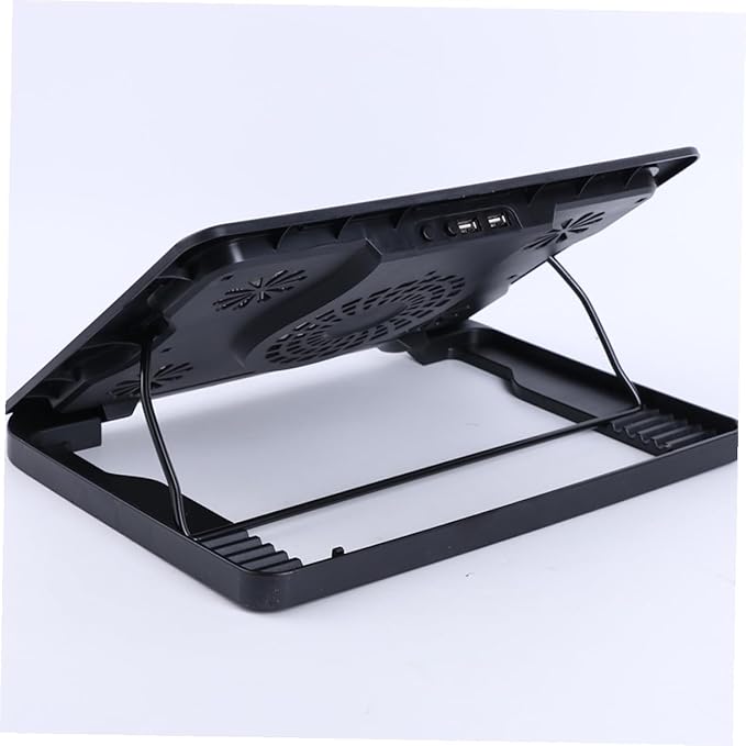 NUOBESTY Laptop Cooling Platform 5 Fans USB Powered Adjustable Stand Anti-Skid Laptop Cooler Base for Notebooks and Gaming Computers Black